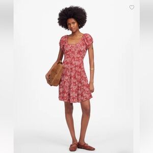 92. Madewell $138 Ruched Scoopneck Mini Dress in Floral